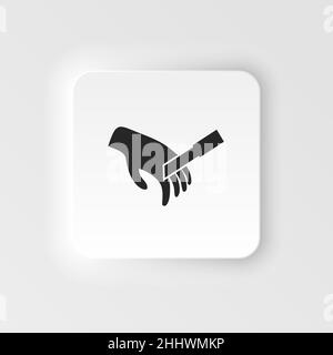 Hand and Knife neumorphic icon. Trendy flat vector Hand and Knife neumorphic icon on transparent background from Hands and guestures collection. High Stock Vector