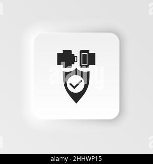 Safety Belt isolated on background. Seat belt for protection isolated . The safety equipment for car or plane. Vector illustration in flat style. EPS Stock Vector
