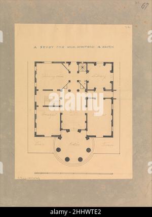 House for Henry Whitney, New Haven, Connecticut (plan) ca. 1836 Alexander Jackson Davis American. House for Henry Whitney, New Haven, Connecticut (plan)  395011 Stock Photo