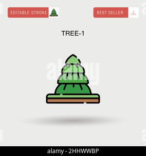 Tree-1 Simple vector icon. Stock Vector