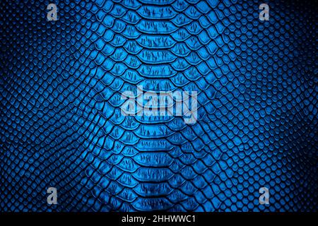 Blue leather texture  use for background Stock Photo