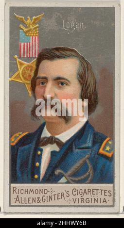 John Alexander Logan, from the Great Generals series (N15) for Allen & Ginter Cigarettes Brands 1888 Allen & Ginter American Trade cards from the 'Great Generals' series (N15), issued in 1888 in a set of 50 cards to promote Allen & Ginter brand cigarettes.. John Alexander Logan, from the Great Generals series (N15) for Allen & Ginter Cigarettes Brands  408232 Stock Photo