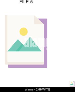 File-5 Simple vector icon. Illustration symbol design template for web mobile UI element. Stock Vector