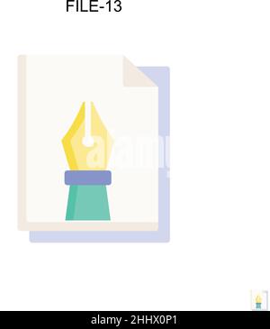 File-13 Simple vector icon. Illustration symbol design template for web mobile UI element. Stock Vector