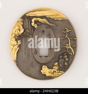 Sword guard (Tsuba) With the Motif of Lǐ Bái Viewing a Waterfall 