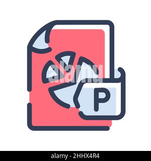 slide document file paper page single isolated icon with dash or dashed line style vector Stock Photo