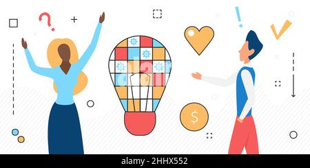 Creative Assignment Cartoon Creative project isolated cartoon vector illustrations. Students ...