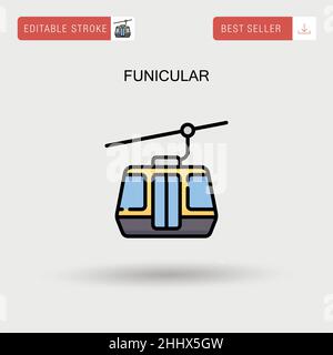 Funicular Simple vector icon. Stock Vector