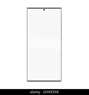 New generation smartphone realistic mockup front view with blank screen Stock Vector