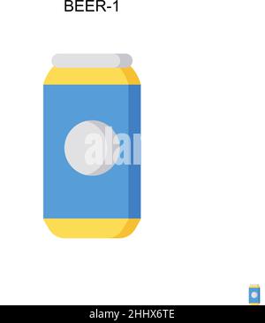 Beer-1 Simple vector icon. Illustration symbol design template for web mobile UI element. Stock Vector