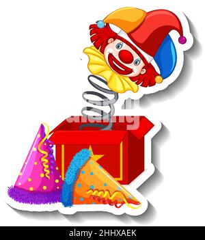 Cartoon clown jumping out of the box Stock Vector Image & Art - Alamy