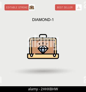 Diamond-1 Simple vector icon. Stock Vector