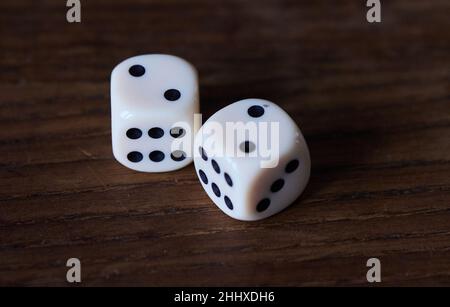 Berlin, Germany. 13th Jan, 2022. ILLUSTRATION - A pair of dice indicates the number two. Credit: Annette Riedl/dpa/Alamy Live News Stock Photo