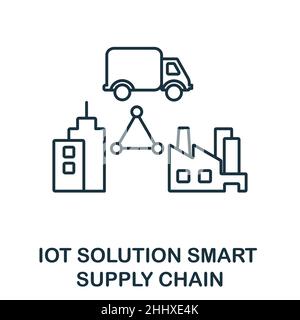 Smart Supply Chain icon. Line element from iot solution collection. Linear Smart Supply Chain icon sign for web design, infographics and more. Stock Vector