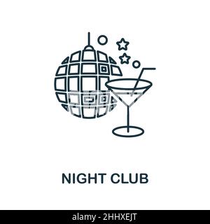 Night Club icon. Line element from big city life collection. Linear Night Club icon sign for web design, infographics and more. Stock Vector