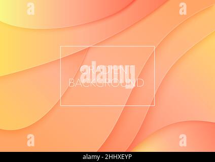 Vector Paper cut art abstract color curved waves background Stock Vector