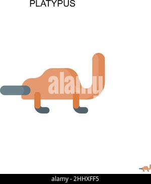 Platypus Simple vector icon. Illustration symbol design template for web mobile UI element. Stock Vector