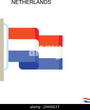 Netherlands Simple vector icon. Illustration symbol design template for web mobile UI element. Stock Vector