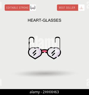 Heart-glasses Simple vector icon. Stock Vector
