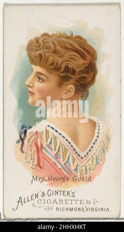Mrs. George Gould (Edith M. Kingdon), from World's Beauties, Series 1 (N26) for Allen & Ginter Cigarettes 1888 Allen & Ginter American Trade cards from 'World's Beauties,' Series 1 (N26), issued in 1888 in a set of 50 cards to promote Allen & Ginter brand cigarettes.. Mrs. George Gould (Edith M. Kingdon), from World's Beauties, Series 1 (N26) for Allen & Ginter Cigarettes  409980 Stock Photo