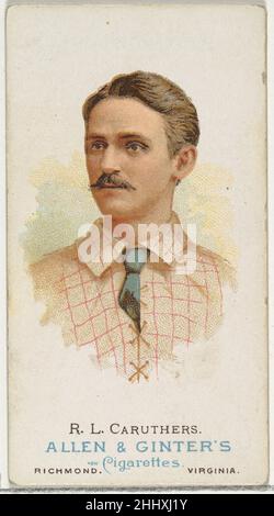 Robert Lee 'Bob' Caruthers, Baseball Player, from World's Champions, Series 1 (N28) for Allen & Ginter Cigarettes 1887 Allen & Ginter American Baseball trade card from 'World's Champions,' Series 1 (N28), issued in 1887 in a set of 50 cards to promote Allen & Ginter brand cigarettes.. Robert Lee 'Bob' Caruthers, Baseball Player, from World's Champions, Series 1 (N28) for Allen & Ginter Cigarettes  410140 Stock Photo