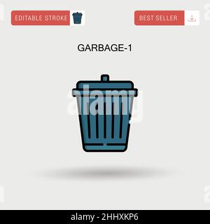 Garbage-1 Simple vector icon. Stock Vector