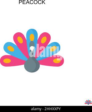 Peacock Simple vector icon. Illustration symbol design template for web mobile UI element. Stock Vector