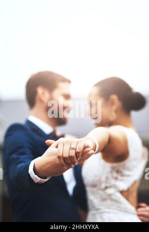 The wedding dance is the first step of marriage Stock Photo