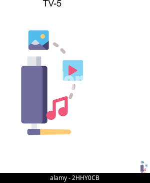 Tv-5 Simple vector icon. Illustration symbol design template for web mobile UI element. Stock Vector