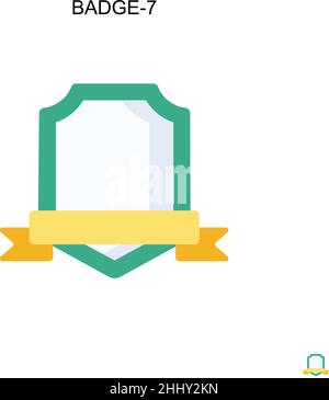 Badge-7 Simple vector icon. Illustration symbol design template for web mobile UI element. Stock Vector