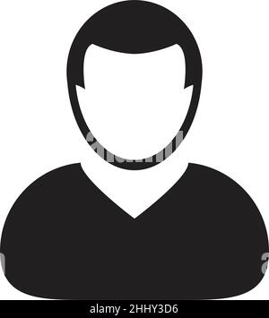 Person icon vector male user profile avatar symbol for business in a flat color glyph pictogram sign illustration Stock Vector