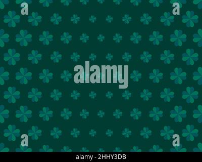 Clover leaves seamless pattern. St. Patrick's Day, Irish holiday. Background for greeting card, wrapping paper, promotional materials. Vector illustra Stock Vector