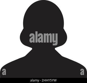 User icon vector female person profile avatar symbol for business in a flat color glyph pictogram sign illustration Stock Vector