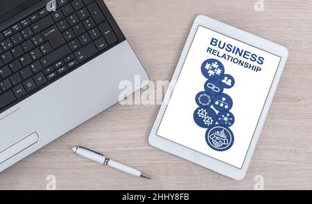 Business relationship concept shown on a digital tablet Stock Photo