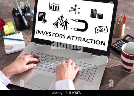 Investors attraction concept shown on a laptop screen Stock Photo