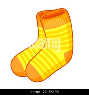 Vector icon winter socks. Funny sticker element Stock Vector
