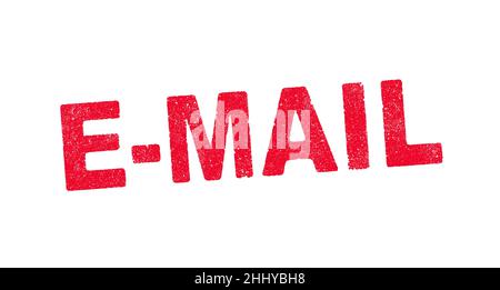 Vector illustration of the word E-Mail in red ink stamp Stock Vector