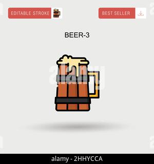 Beer-3 Simple vector icon. Stock Vector