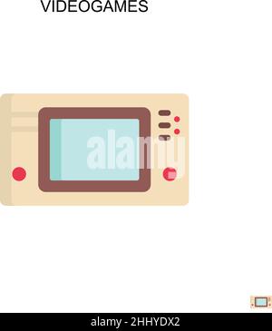 Videogames Simple vector icon. Illustration symbol design template for web mobile UI element. Stock Vector