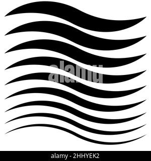 Curved smooth lines in the form of a wave, wave smoothness logo Stock  Vector