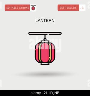 Lantern Simple vector icon. Stock Vector