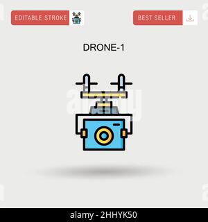 Drone-1 Simple vector icon. Stock Vector