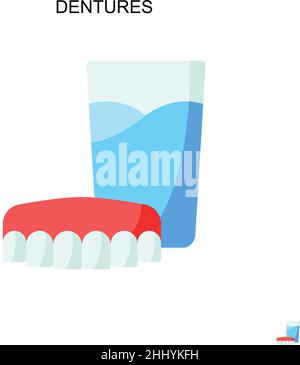 Dentures Simple vector icon. Illustration symbol design template for web mobile UI element. Stock Vector