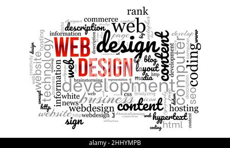 Web design word cloud template. Creative concept vector background. Stock Vector