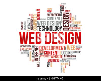 Web design word cloud template. Creative concept vector background. Stock Vector