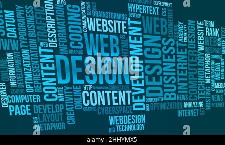 Web design word cloud template. Creative concept vector background. Stock Vector
