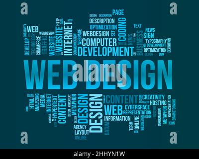 Web design word cloud template. Creative concept vector background. Stock Vector
