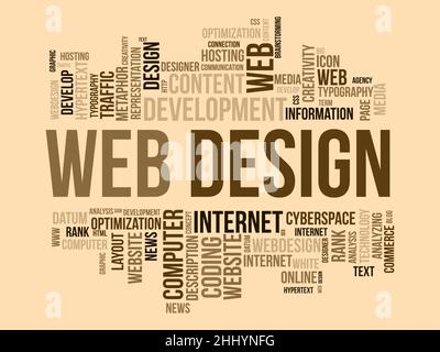 Web design word cloud template. Creative concept vector background. Stock Vector