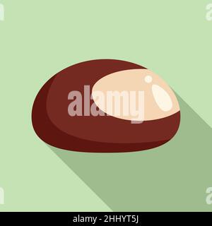 Maroon chestnut icon flat vector. Autumn tree. Sweet fall isolated ...