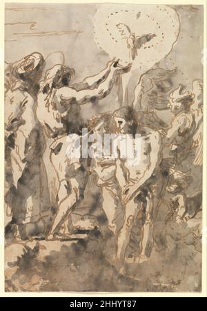 The Baptism of Christ (with Saint John, Without his Cross, in Profile to the Right) ca. 1770–90 Giovanni Domenico Tiepolo Italian. The Baptism of Christ (with Saint John, Without his Cross, in Profile to the Right)  459705 Stock Photo